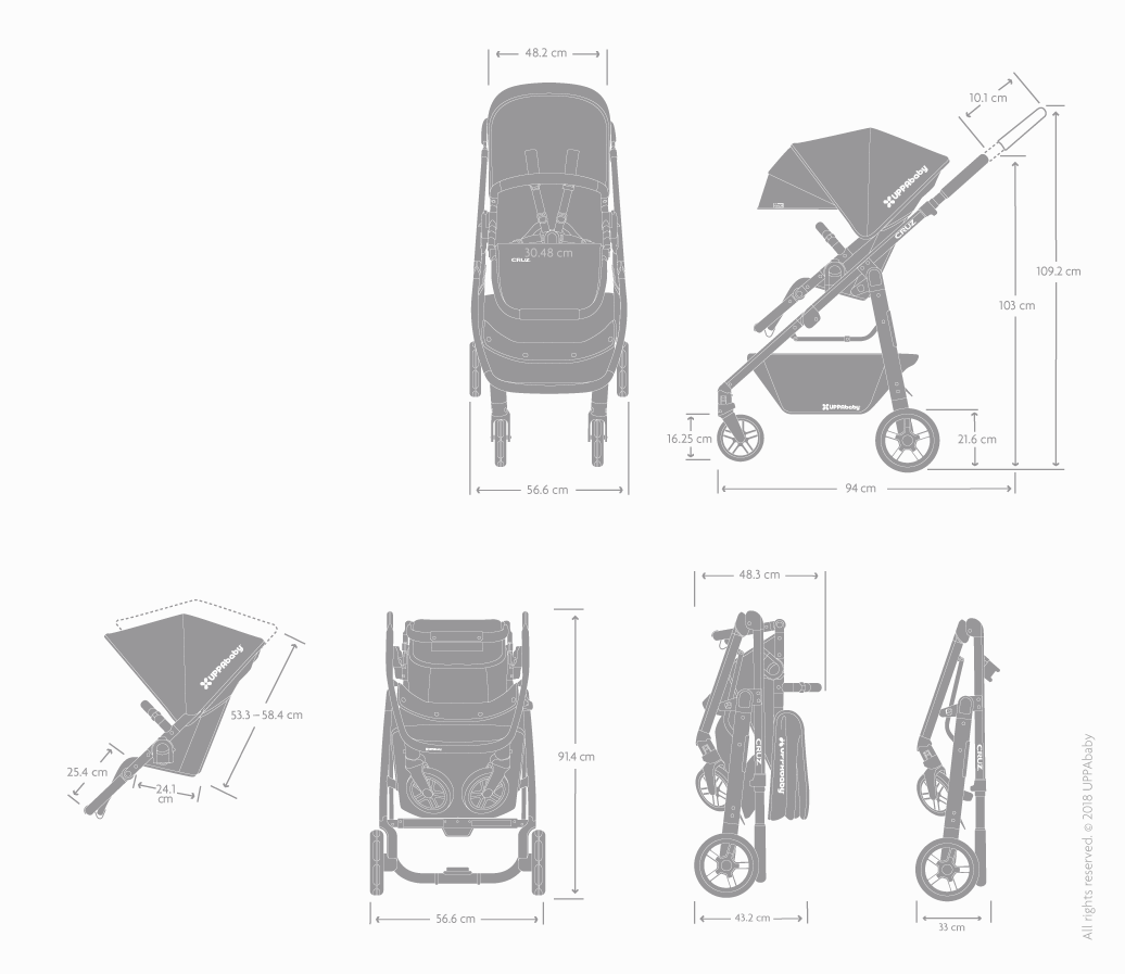 Uppababy vista store dimensions cm