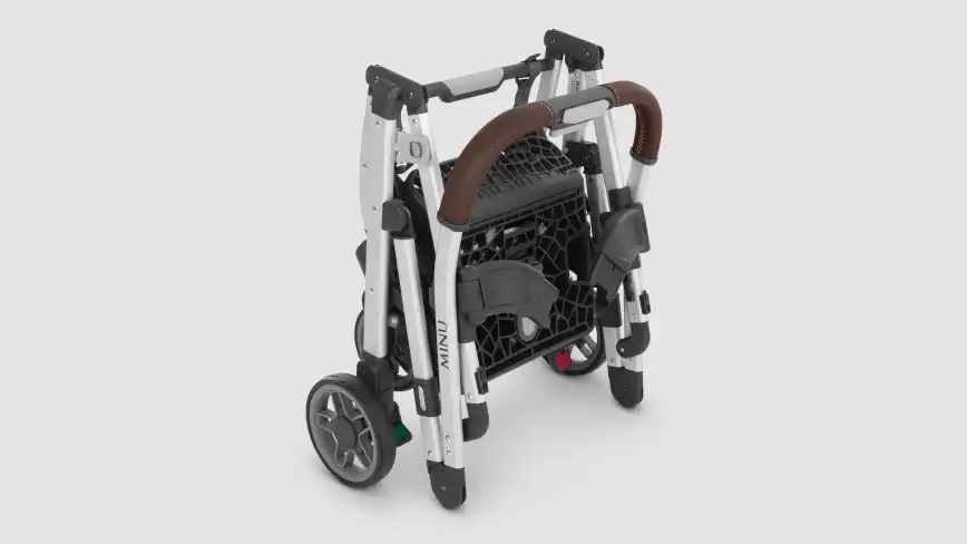 Minu Stroller folded with Adapters attached