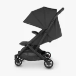The Minu V2 (Jake) includes a zip-out, extendable canopy with UPF 50+ protection and multi-position adjustable leg rest