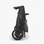The Vista V2 features a one-step intuitive fold; the stroller can be folded with or without the Toddler Seat attached and it stands on its own when folded