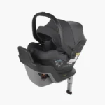 The Mesa Max infant car seat (Greyson - Charcoal Mélange, Merino Wool) and the included low-profile, streamlined base with load leg