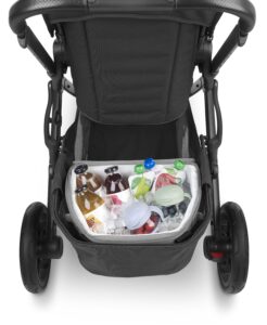 UPPAbaby Bevvy Stroller Cooler in a Vista V2 stroller - Jake | charcoal | carbon frame | black leather.