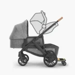 Vista V2 with car seat and adapters (upper), Bassinet with adapters (lower), and PiggyBack