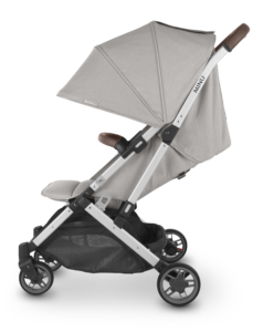 UPPAbaby Minu V2 Lightweight Travel Stroller | Stella | Grey Mélange | Silver Frame | Chestnut Leather