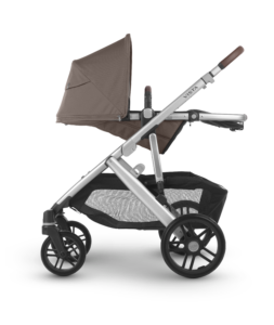 UPPAbaby Vista V2 Full Size Stroller | Theo | Dark Taupe | Silver Frame | Chestnut Leather
