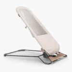 The Mira 2-in-1 bouncer (Charlie) features an easy parent-facing recline adjustment and when folded, an integrated carry handle