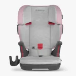 The Alta V2 High Back Booster (Iris) includes removable washable fabrics, a dishwasher-safe cupholder, and EPP foam and memory foam incorporated into the seat back to mitigate crash forces