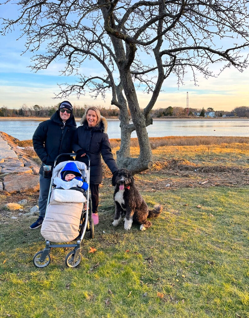 Mom Katherine Emala, her husband, and their son Anthony in their family's Vista V2 stroller
